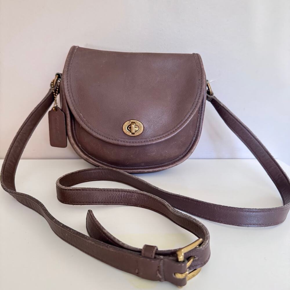 Coach Vintage Watson Leather Turnlock Crossbody Bag Brown 9981